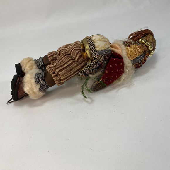 Old World Folk Art St Nick Santa Rustic Velvet Ethnic Garland 12" Christmas Doll - Picture 6 of 10